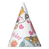 かわいい子猫ベビーガール誕生日 パーティーハット (右)