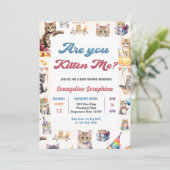 かわいい子猫ベビーシャワーパーティの招待状 招待状 (スタンド正面)