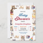 かわいい子猫ベビーシャワーパーティの招待状 招待状 (正面)