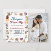 かわいい子猫ベビーシャワーパーティー写真 招待状 (正面)