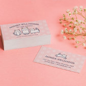 かわいい子猫ペットケアサービスピンク 名刺