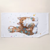 かわいい子猫ペット ビーチタオル (正面)