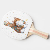 かわいい子猫ペット 卓球ラケット (横)