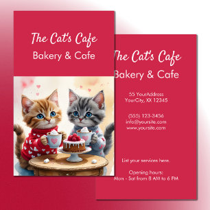 かわいい子猫ホットドリンクケーキベーカリーカフェ 名刺
