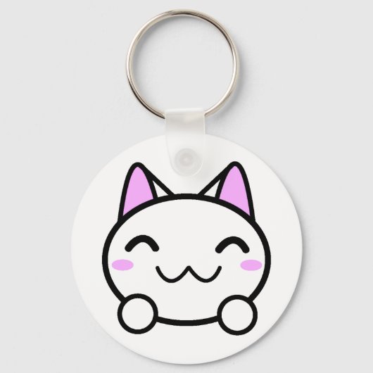 かわいい子猫ボタン キーホルダー (正面)
