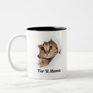 かわいい子猫マグカップ ツートーンマグカップ