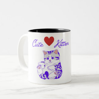 かわいい子猫マグ ツートーンマグカップ