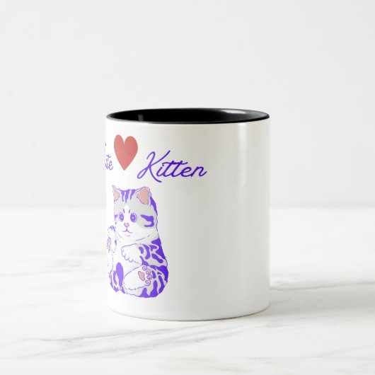 かわいい子猫マグ ツートーンマグカップ (中央)