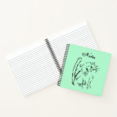 かわいい子猫マンガグリーンスクエアスパイラル ノートブック (内部)