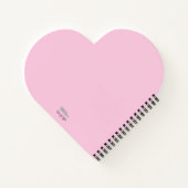 かわいい子猫マンガピンクのハート型スパイラル ノートブック (裏面)