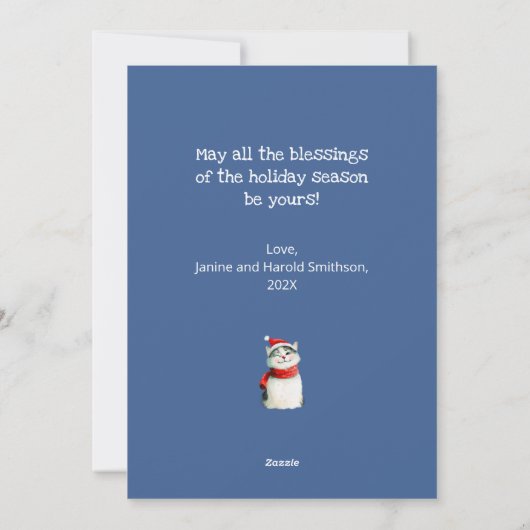 かわいい子猫メリークリスマスカード シーズンカード (裏面)