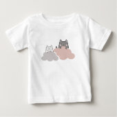 かわいい子猫モダン柄ベビーシャワー ベビーTシャツ (正面)