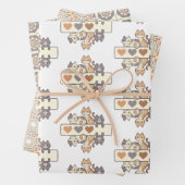 かわいい子猫ラッピング紙-抽象芸術- 3セット ラッピングペーパーシート (インサイチュ)