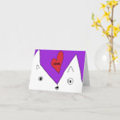 かわいい子猫ラブノテカードを送信 カード (黄色い花)