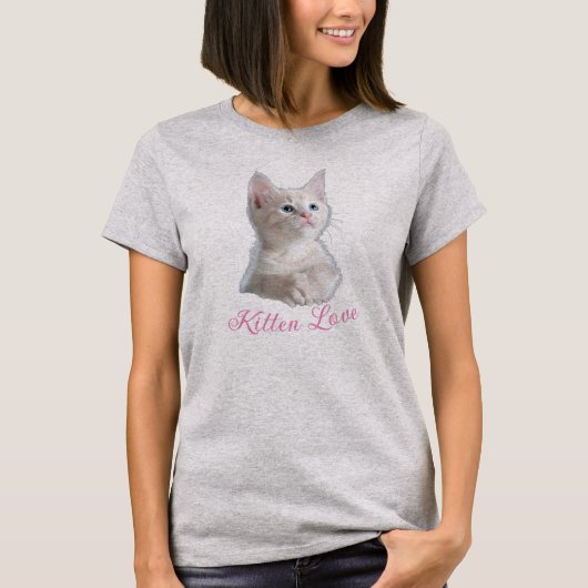 かわいい子猫ラブペット猫 Tシャツ (正面)