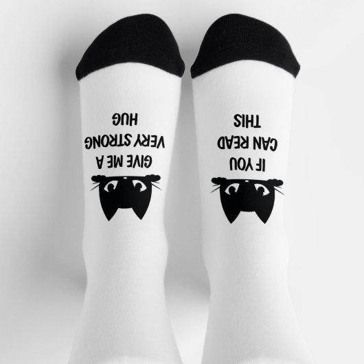 かわいい子猫ロマンチック引用文 – クルーソックス ソックス (上部)