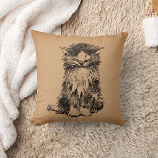 かわいい子猫ヴィンテージキャットアート装飾用クッション クッション (ブランケット)