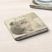 かわいい子猫ヴィンテージルックアニマルコースターセット コースター (左側)