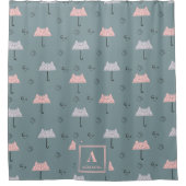 かわいい子猫傘 シャワーカーテン (正面)