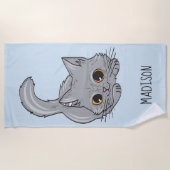 かわいい子猫名前をカスタムする&カラービーチタオル ビーチタオル (正面)