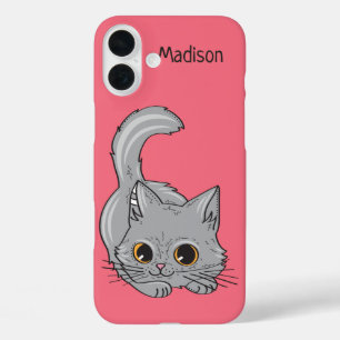 かわいい子猫名前をカスタムする&カラーホンケース iPhone 16 PLUSケース