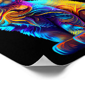 かわいい子猫好きアートカラフル子猫Adop ポスター (角)