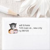 かわいい子猫差出人住所ラベル ラベル (インサイチュ)