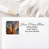 かわいい子猫差出人住所 ラベル (インサイチュ)