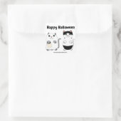 かわいい子猫幽霊モンスターハロウィーンパーソナライズド スクエアシール (バッグ)