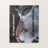 かわいい子猫引用文シンプル楽しみ最大切も ジグソーパズル (縦)