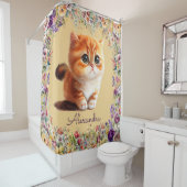 かわいい子猫春水彩花 シャワーカーテン (インサイチュ)