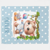 かわいい子猫水玉模様 エレガント フリースブランケット (正面(横))