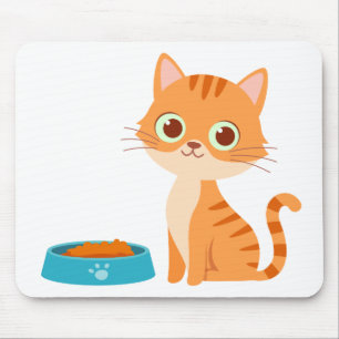 かわいい子猫漫画オレンジのタビー猫 マウスパッド