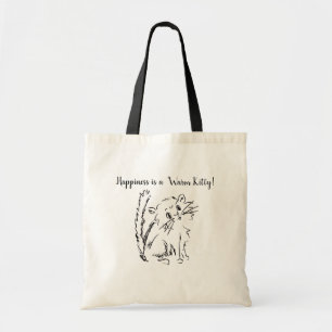かわいい子猫漫画 Happiness is a Warm子猫 トートバッグ