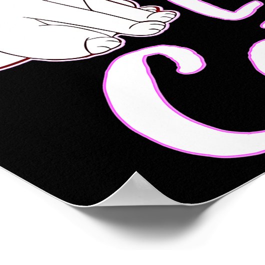 かわいい子猫猫が大好きな女の子がピロを投げる ポスター (角)