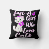 かわいい子猫猫が大好きな女の子 クッション (裏面)