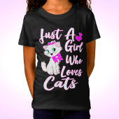 かわいい子猫猫が大好きな女の子 Tシャツ