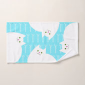 かわいい子猫猫の名前をカスタムするの女の子 バスタオルセット (ハンドタオル)