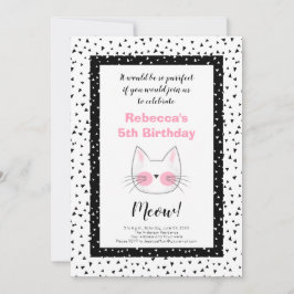 かわいい子猫猫の第5誕生会のレトロの招待状 案内状
