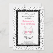かわいい子猫猫の第5誕生会のレトロの招待状 案内状 (正面)