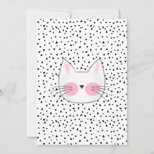 かわいい子猫猫の第5誕生会のレトロの招待状 案内状 (裏面)