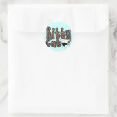 かわいい子猫猫のTシャツおよびギフト ラウンドシール (バッグ)