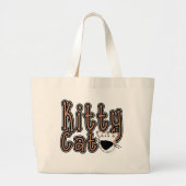 かわいい子猫猫のTシャツおよびギフト ラージトートバッグ (正面)