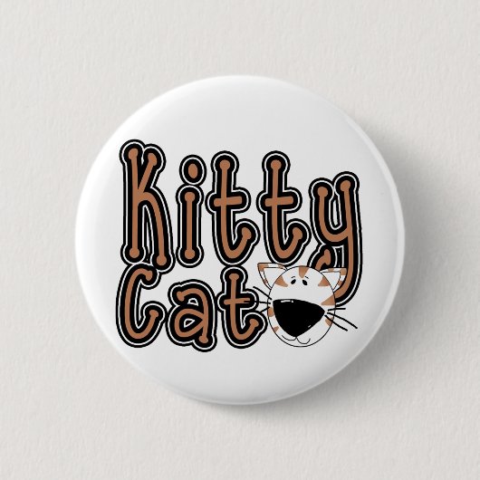 かわいい子猫猫のTシャツおよびギフト 缶バッジ (正面)