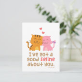 かわいい子猫猫ネコ科愛告白のしゃれのユーモア ポストカード (スタンド正面)