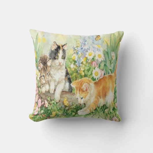 かわいい子猫用リバーシブルピロー クッション (正面)