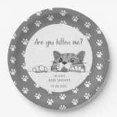 かわいい子猫男女兼用赤ちゃんシャワー ペーパープレート (正面)