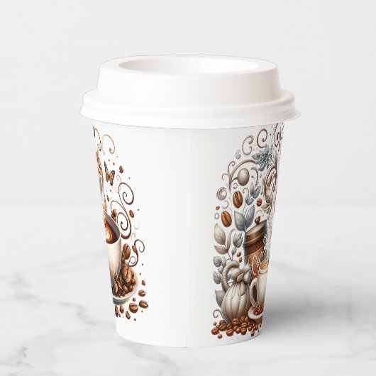 かわいい子猫紙コーヒーカップお洒落猫 紙コップ (右)