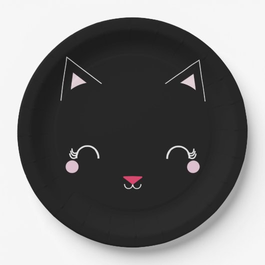 かわいい子猫誕生会紙プレート2 ペーパープレート (正面)