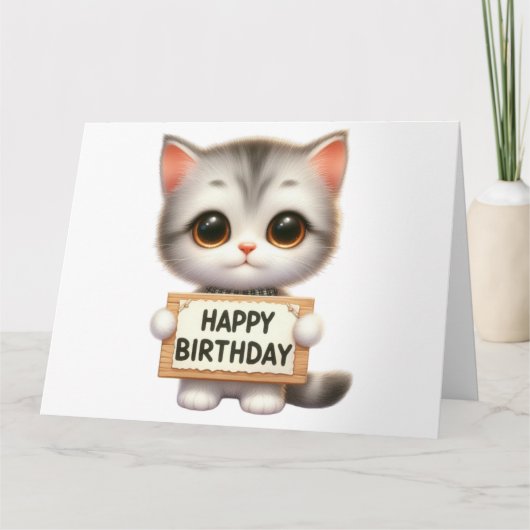 かわいい子猫誕生日カード カード (正面)